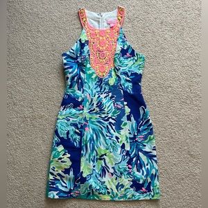 Lilly Pulitzer, Sz 00, Pearl Shift Dress, Print: Wade & Sea